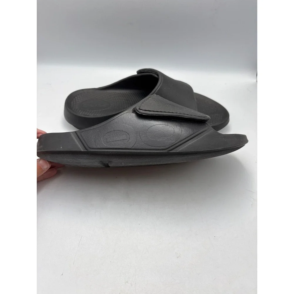 OOFOS MEN'S OOAHH SPORT FLEX SANDAL - MATTE‎ BLACK- Men's 11 Women's 13